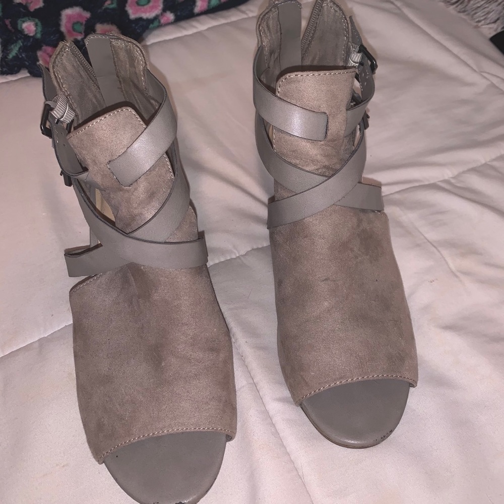 High Heel Peep Toe Ankle Booties